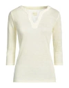 120% Lino Woman T-shirt Pastel Yellow Size L Linen