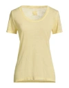 120% Lino Woman T-shirt Pastel Yellow Size L Linen In Yellow