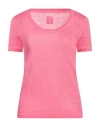 120% Lino Woman T-shirt Pink Size S Linen