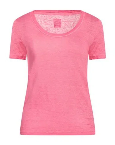 120% Lino Woman T-shirt Pink Size S Linen