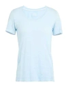 120% Lino Woman T-shirt Sky Blue Size S Linen