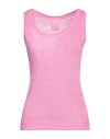 120% Lino Woman Tank Top Magenta Size L Linen