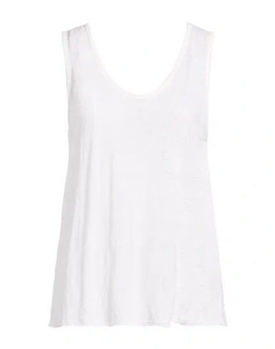 120% Lino Woman Tank Top White Size M Linen