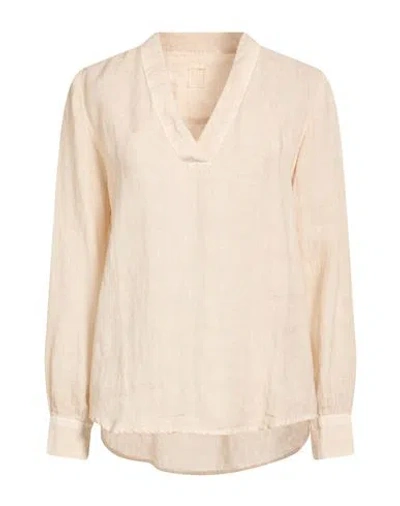 120% Lino Woman Top Beige Size 4 Linen In Neutral