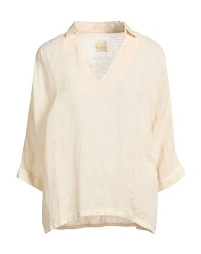 120% Lino Woman Top Beige Size S Linen In Neutral
