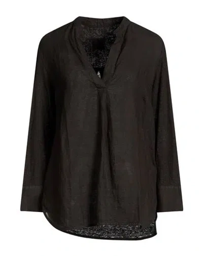 120% Lino Woman Top Black Size S Linen