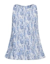 120% Lino Woman Top Blue Size 10 Linen In Blue