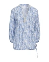 120% Lino Woman Top Blue Size 12 Linen