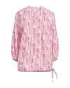 120% Lino Woman Top Fuchsia Size 10 Linen In Pink