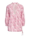 120% Lino Woman Top Fuchsia Size 10 Linen In Pink