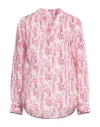 120% Lino Woman Top Fuchsia Size 12 Linen In Pink
