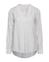 120% Woman Blouse Light Grey Size 10 Linen