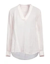 120% Lino Woman Top Light Pink Size 10 Linen