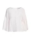 120% Lino Woman Top Light Pink Size 10 Linen In Pink