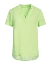 120% Lino Woman Top Lime Green Size 4 Linen