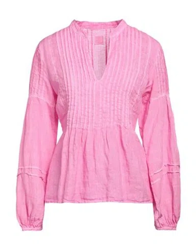 120% Lino Woman Top Magenta Size 12 Linen