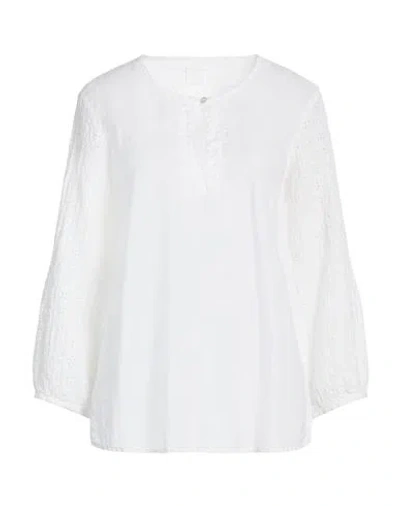 120% Lino Woman Top Off White Size 6 Linen