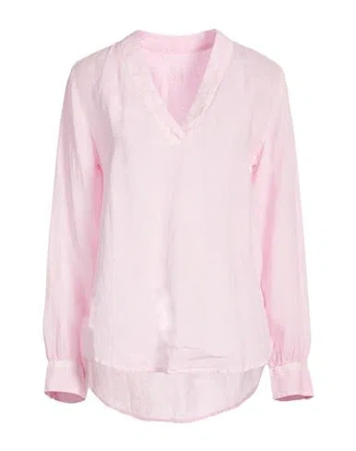 120% Lino Woman Top Pink Size 12 Linen
