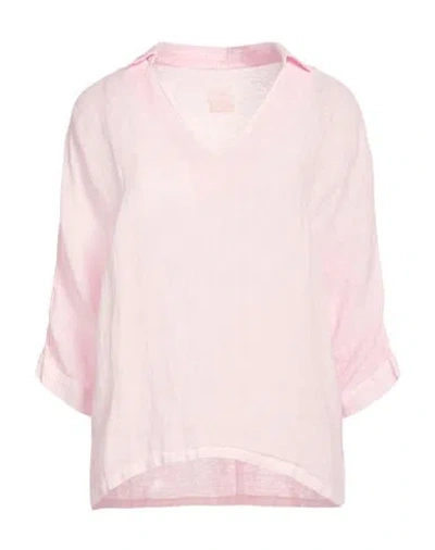 120% Lino Woman Top Pink Size S Linen