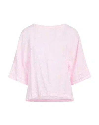 120% Lino Woman Top Pink Size S Linen