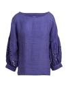 120% Lino Woman Top Purple Size Xl Linen