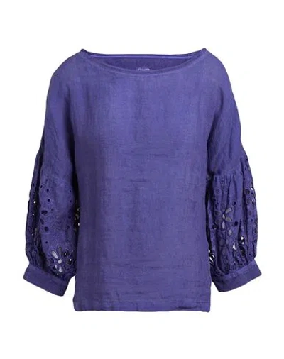 120% Lino Woman Top Purple Size Xl Linen