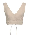 120% Lino Woman Top Sand Size 8 Linen In Beige
