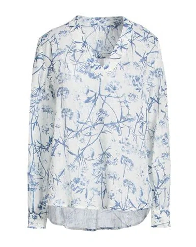 120% Lino Woman Top Slate Blue Size 8 Linen