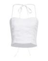 120% Lino Woman Top White Size 10 Linen In White
