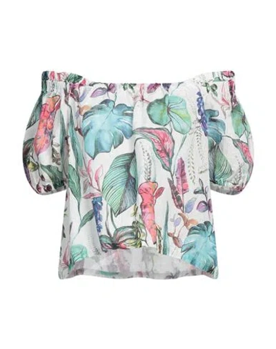 120% Lino Woman Top White Size 12 Linen