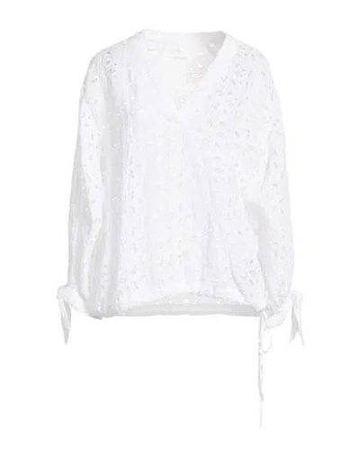 120% Lino Woman Top White Size 12 Linen