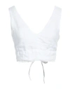 120% Lino Woman Top White Size 4 Linen