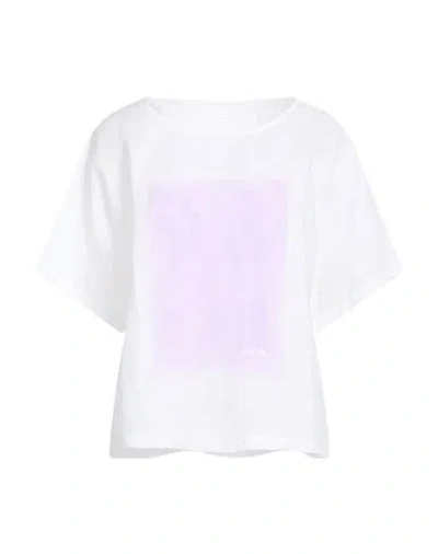 120% Lino Woman Top White Size 6 Linen