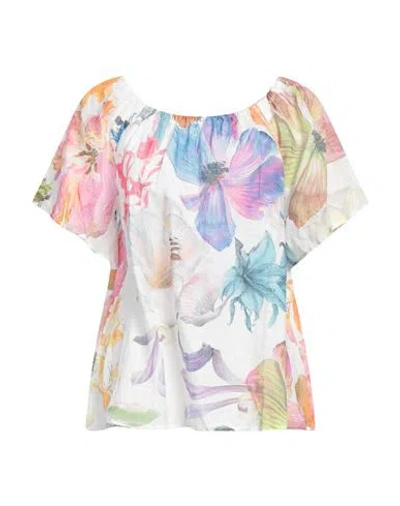 120% Lino Woman Top White Size 6 Linen