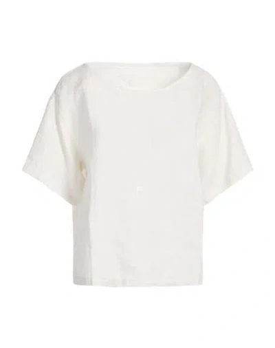 120% Lino Woman Top White Size 6 Linen