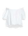 120% Lino Woman Top White Size 8 Linen