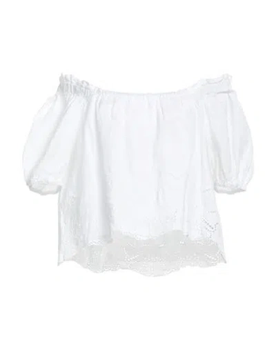 120% Lino Woman Top White Size 8 Linen In White