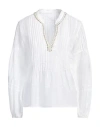 120% Lino Woman Top White Size 8 Linen
