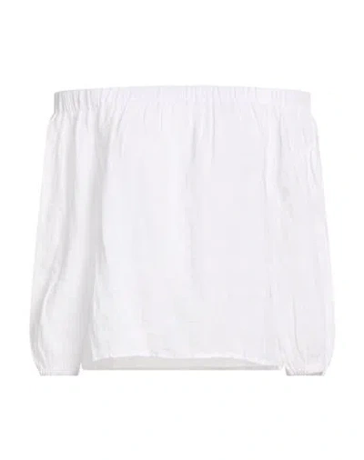 120% Lino Woman Top White Size 8 Linen