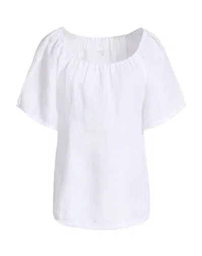 120% Lino Woman Top White Size 8 Linen