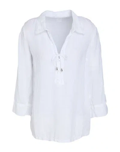 120% Lino Woman Top White Size 8 Linen In Purple