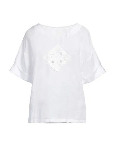 120% Lino Woman Top White Size L Linen