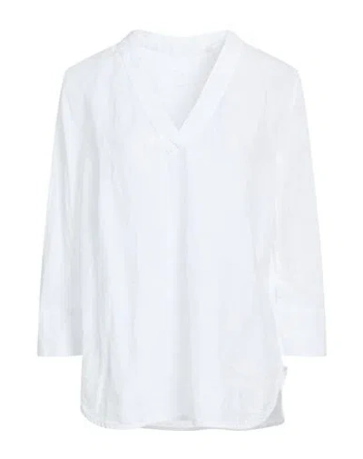 120% Lino Woman Top White Size M Linen