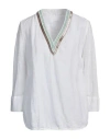 120% Lino Woman Top White Size Xl Linen In White