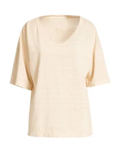 120% Lino Woman T-shirt Beige Size Xs Linen In Neutral
