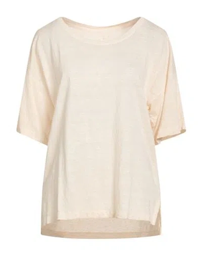 120% Lino Woman T-shirt Ivory Size M Linen In Neutral