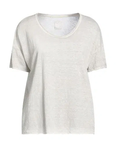 120% Lino Woman T-shirt Light Grey Size S Linen In Gray