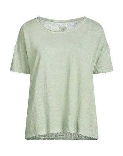 120% Lino Woman T-shirt Military Green Size S Linen