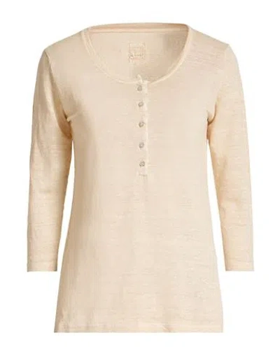 120% Lino Woman T-shirt Sand Size Xl Linen In Neutral