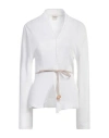 120% Lino Woman Cardigan White Size Xl Linen In White
